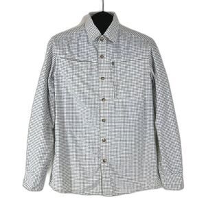 Eddie Bauer Long Sleeve Button Up Shirt Men's Small Pockets 100% Nylon Outdoor